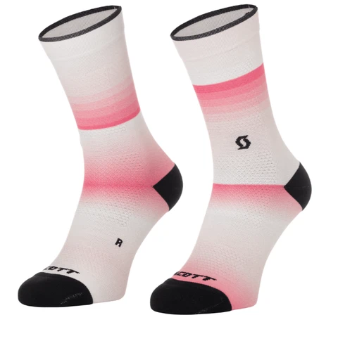 Scott Gradient Stripe Pink/White Medium length socks